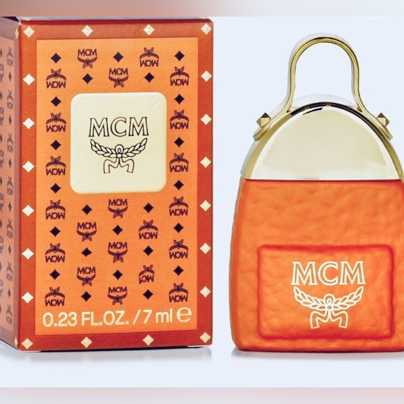 MCM Accessories - MCM Authentic Mini Bag Charm- Gold tone Top & MCM Logo, Cognac Faux Leather. NWT